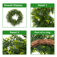 Guirlande artificielle d'eucalyptus de 17,71 pouces, guirlande verte en plastique, style européen, pour la remise des diplômes, Thanksgiving, Halloween, Noël, Pâques