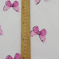 Tissu en maille brodé papillon 3D 100% polyester pour robes de filles, poids moyen, motif décoratif