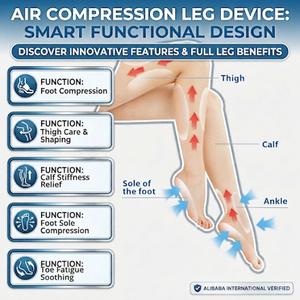 Air Compression Foot And Leg Massager 6 Chamber Desk Worker Muscle Boots OEM ODM CE FCC by AS All <b>Star</b> - Product Image 6