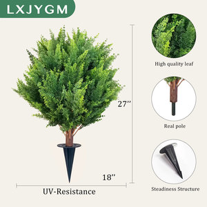 Cây Bách nhân tạo cây cảnh ngoài trời màu xanh lá cây giả cây tuyết tùng bụi cây UV kháng giả cây bụi nhà máy cho trước hiên trang trí nội thất - Product Image 2