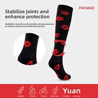 Chaussettes de compression élastiques pour le sport (Europe & États-Unis) – Respirantes, anti-frottement, en nylon tricoté, motifs imprimés mignons, vente directe usine ODM