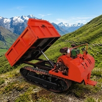 Mini-dumper sur chenilles auto-chargeur de 800 kg à chargement direct d'usine avec benne rotative pour projets agricoles