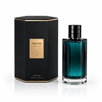 Vente en gros de flacons de parfum carrés en verre rechargeables noirs de 30 ml, 50 ml, 100 ml, emballage unique de mini-boîte de luxe vide