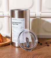 Mug isotherme à double paroi en acier inoxydable 304 pour Americano glacé, avec un design droit et une paille, 600 ml
