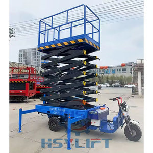 Gunting pengangkat roda tiga listrik, 14m 500kg gunting angkat udara hidrolik Platform kerja roda tiga - Product Image 1