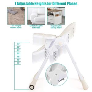 Chaise haute électrique 2-en-1 Kidilo pour bébé avec balançoire musicale, pliable et portable pour la salle à manger, le parc et l'hôtel - Product Image 4