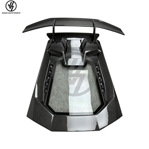 Performante Style Dry Carbon Fiber Rear <b>Engine</b> <b>Hood</b> With Spoiler for Lambo Huracan LP580 LP610 2014-2018 Bonnet Wing Car Parts - Product Image 1