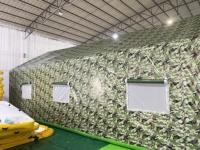 Tente de camping gonflable portable pour 10 personnes, avec auvent camouflage en PVC d'origine, imperméable et pare-soleil, pour l'extérieur