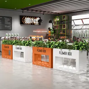 Boîte à fleurs en fer d'extérieur, combinaison de mobilier d'extérieur personnalisé de style industriel <span class=keywords><strong>pour</strong></span> salon de thé, café, zone de repos, cloison, boissons froides - Product Image 5