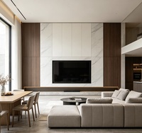Ensemble de meubles TV modernes intégrés pour salle à manger et salon, avec charnières à fermeture douce, en mélamine de qualité E0 sans formaldéhyde, pour villas de luxe rénovées