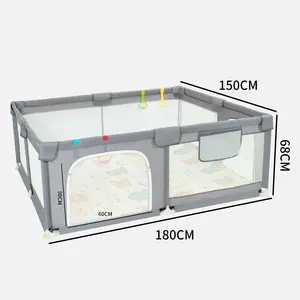 नई डिजाइन फैक्टरी प्रत्यक्ष ऑक्सफोर्ड कपड़ा पालना तह Playpen प्लास्टिक बच्ची Playpen