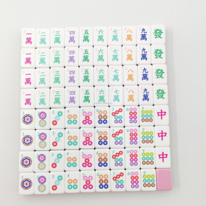 Jeu de tuiles de Mahjong - Tuiles en acrylique à 4 couches, écologiques et durables, rose vif, design Amara Elephant, style années 80 <span class=keywords><strong>Paris</strong></span> - Product Image 3