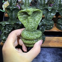 Sculptures de serpents en cristal naturel en gros, sculptures d'animaux en néphrite, serpent en néphrite pour cadeaux