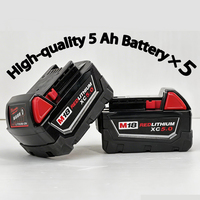 Offre Spéciale : Kit Combo Sans Fil Milwaukee 18V avec 5 Batteries et Chargeur, Perceuse Sans Balais et Clé à Chocs, Kit d'Outils Électriques 15 Pièces