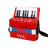 Wholesale KONGSHENG 17-Key 8-Bass Mini Portable Wood & ABS Accordion Children's Keyboard Instrument Toy Gift
