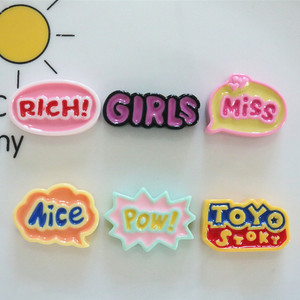 Burbuja letra inglesa resina decoración encanto zapatos horquilla teléfono caso lindo Flatback DIY resina accesorios para decoración - Product Image 2