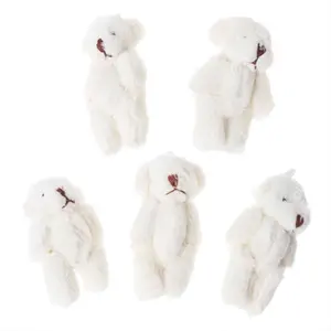Colgante personalizado de fábrica para llavero, Mini articulación de conejo oso de peluche suave de 3,5-6cm para llavero, muñeco de juguete, adornos DIY, regalos