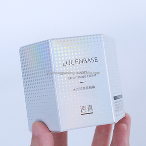 Caja de papel de crema para el cuidado de la piel con forma de hexágono ingenioso, embalaje plegable de papel de arte blanco personalizado con laminación mate - Product Image 6