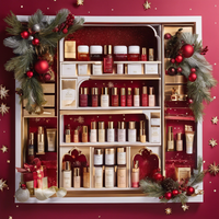 Calendrier de l'Avent de Noël Personnalisé Écologique et Biodégradable – Boîte de 24 Jours avec Lamination Mate, Doublure en Éponge, Rose, Compte à Rebours, Boîte Vide