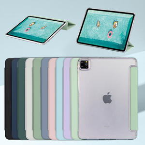 Funda magnética de cuero transparente para tableta para el nuevo <span class=keywords><strong>Ipad</strong></span> <span class=keywords><strong>Air</strong></span> 11 que ofrece un soporte triple y capacidades automáticas de sueño/vigilia - Product Image 4