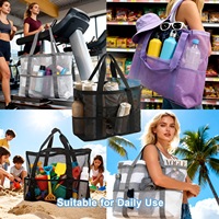 Sac fourre-tout d'été en toile unie grande capacité, imperméable et anti-sable pour femme, idéal pour la natation, le fitness et le voyage