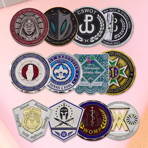 Moneda de desafío de plata antigua personalizada al por mayor de fábrica, técnica de esmalte duro de níquel negro Chapado en dos colores, precio impreso UV - Product Image 1