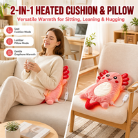 Coussin de siège chauffant avec une large zone chauffante, tissu en peluche doux et forme d'animal de dessin animé pour chaises de bureau, nuits d'hiver