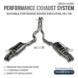 Système Valvetronic Vortex Precision SS304 pour Range Rover Executive V6 V8 avec quatre sorties de silencieux à angle coupé argentées - Product Image 1