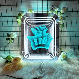 Lampu Neon cermin <span class=keywords><strong>Infinity</strong></span> kustom kualitas tinggi iklan dinding keluaran baru untuk Mall dekorasi ruang permainan tamu - Product Image 3