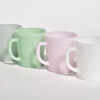 Nouveau Style empilable blanc Jade verre tasse Vintage jadéite Borosilicate verre tasse à boire américain rétro verre tasse à eau