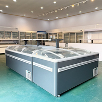 Harga Pabrik 900L 2 Pintu Freezer Display Es Krim Komersial dengan Pintu Atas Kaca Tempered untuk Klub Anggota