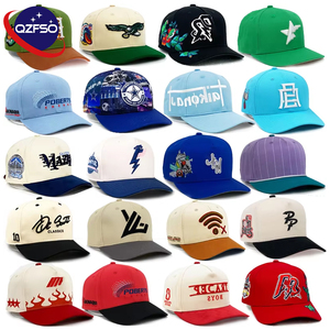 QZFSO Unstructured 5 Panel 6 Panel Two Tone <b>Hats</b> Letter Custom 3d Embroidered Embroidery Logo Cotton Baseball Caps for Men - Product Image 1