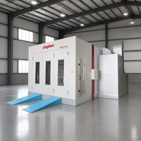 Cabines de peinture diesel intégrées ultra-lumineuses 1000 lux 24 kW 80 ° Cabine de peinture au four fiable C avec 56 tubes de 24W en boîte