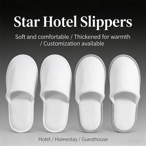 Chaussons d'hôtel personnalisés pour hommes et femmes, avec logo sur mesure, lavables, jetables, pour service client, spa, hôtel de luxe - Product Image 2