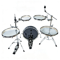 Ensemble de pads de batterie de percussion acoustique portable, pliable et réglable, avec chambre de 6/8/10/12/13/14/16 pouces, pour pratique (caisse claire, tom, grosse caisse, kick)