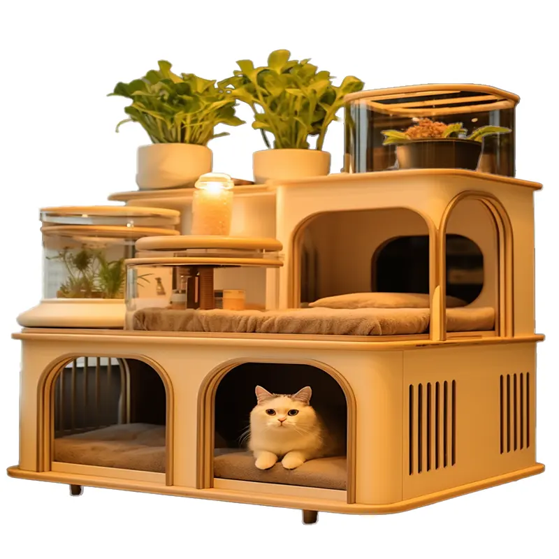 Factory Price Customization Eco Friendly Wooden Cat House Premium Breathable Pet House For Indoor