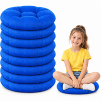 Offre Spéciale : Lot de 8 Coussins Ronds en Polypropylène de 16 Pouces pour Chaises et Coussins de Sol pour Enfants, Portables pour Salle de Classe et Maison, Bleu Royal