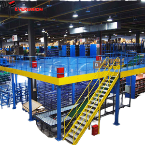 5-lớp nền tảng thép tầng lửng đa cấp kim loại kho kệ với lớp phủ bột kết thúc cho lưu trữ - Product Image 1