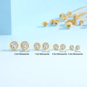 Brincos de prata esterlina 925 personalizados com diamantes, ouro 18K 5D, joia de designer, argola de ouro, joia de luxo para mulheres, brincos de moissanite