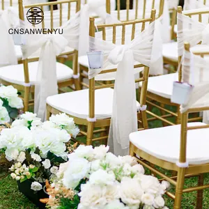 Wholesale Luxury Gold Steel Stacking Modern Events Wedding Chair Chiavari Chairs Wed Chiavari