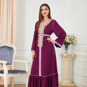 Vestido de boda y fiesta de manga larga hasta el suelo floral musulmán de otoño informal para mujer con hiyab para mujer musulmana - Product Image 3