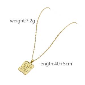 Joyería de acero inoxidable de moda, diseño personalizado, cadena de eslabones de acero inoxidable, cadena chapada en oro para mujer, Collar personalizado - Product Image 3