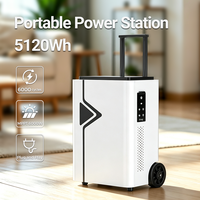 Générateur solaire portable 5KW, batterie LiFePO4 5120Wh, 6000W MPPT, 6000 cycles, station d'alimentation de secours hors réseau, moniteur APP