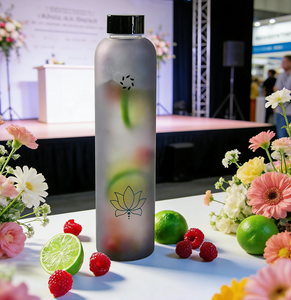 Garrafa de Água de Vidro Borossilicato Fosco Ecológica e Livre de BPA, Presente para Esportes, <span class=keywords><strong>Shaker</strong></span> de Proteína com Tampa - Product Image 2