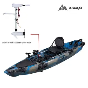 Alta calidad 1 persona 3,71 metros barco importación PE plástico LLDPE pesca Kayak Pedal Drive