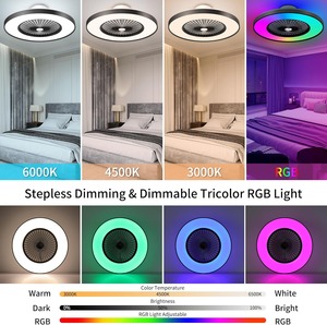 Smart <b>Ceiling</b> Fan LED <b>Ceiling</b> <b>Light</b> <b>Remote</b> <b>Control</b> Floor Standing Fan 6-Wind Speed Dimmable for Home Room With Musical Rhythm - Product Image 2