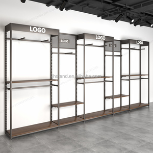 Espositore per Abbigliamento in Acciaio Inox per Showroom, Scaffali per <span class=keywords><strong>Negozi</strong></span> di Abbigliamento Maschile in Legno, Arredamento per Boutique - Product Image 3