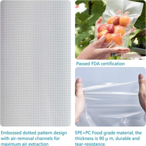 ถุงซีลสูญญากาศสำหรับเก็บอาหาร ปลอดสาร BPA ขนาด 200 ชิ้น สำหรับการเก็บรักษาอาหาร การเตรียมอาหาร และการทำอาหารแบบซูวีด ขนาดควอร์ต - Product Image 4