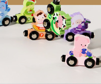 Houten Magnetische Auto Set voor peuters, kinderen, jongens en meisjes, educatief treinset speelgoed met cijfers & alfabet