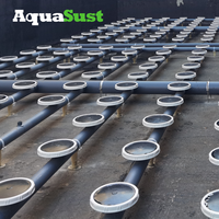 Système d'aération des eaux usées industrielles Aquasust avec diffuseurs à disques à bulles fines de 8, 9 et 12 pouces